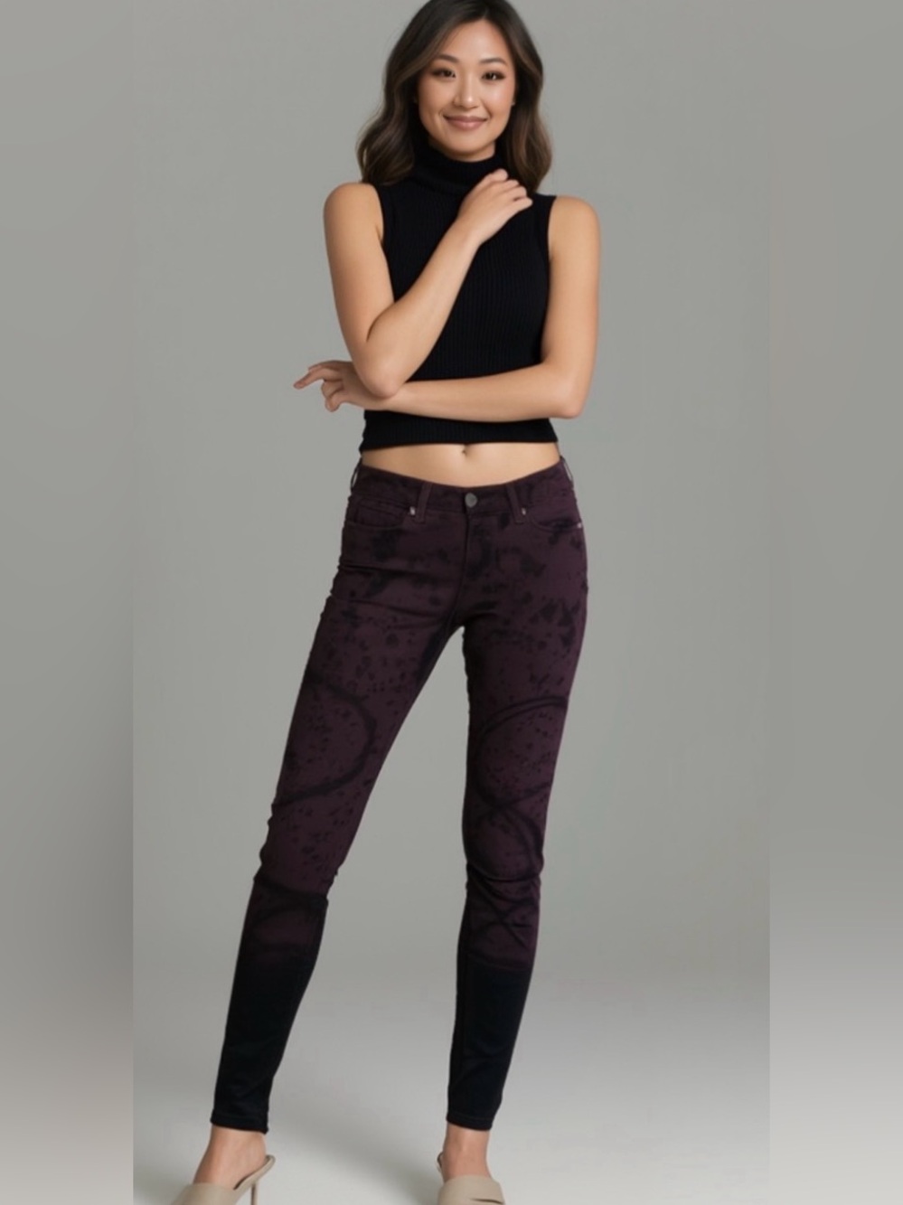PAIGE Purple Black Skinny Jeans